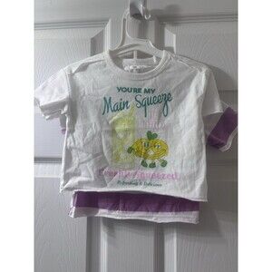 Grayson Mini Girls 2pc Shirt Set 12M You’re My Main Squeeze Lemon Graphic NWT